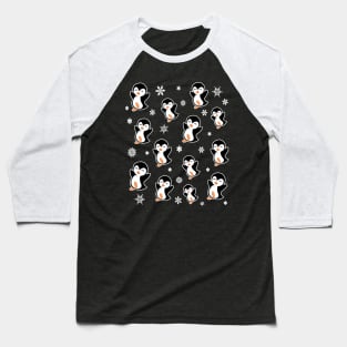 Cute Penguins and Snowflakes Baseball T-Shirt